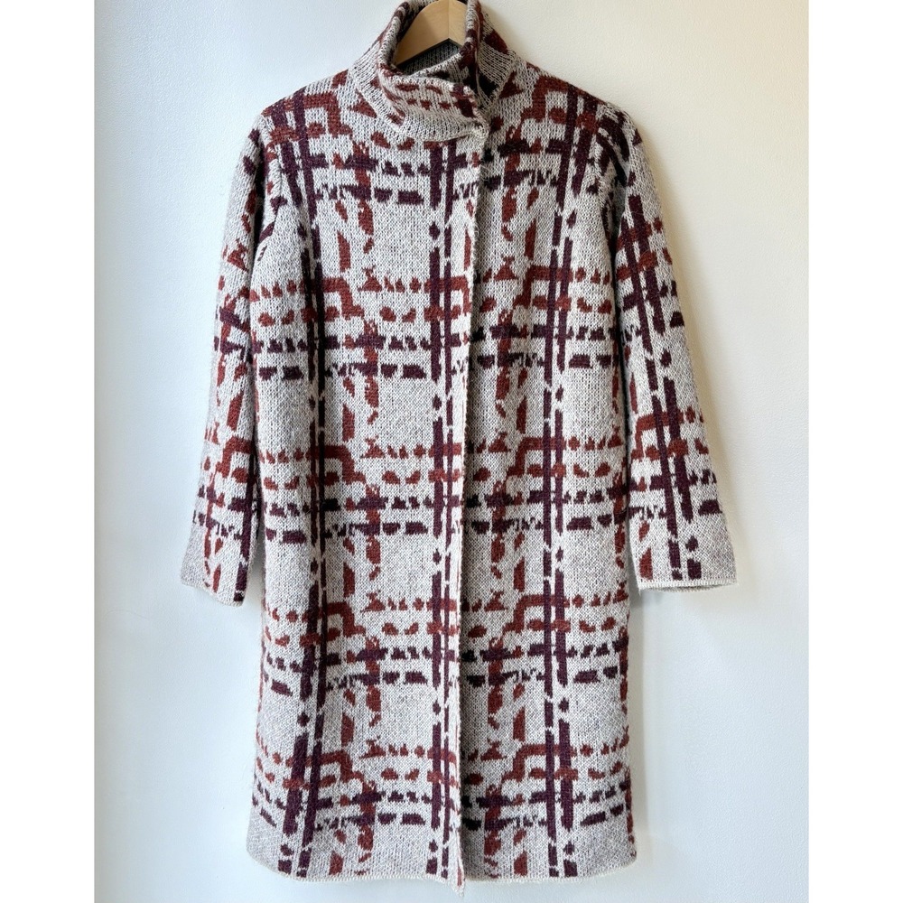Cocogio' Open Front Mohair Wool Blend Cardigan medium Beige Bohemian